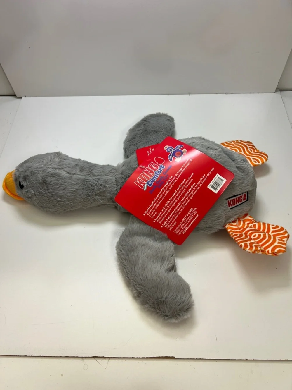 Dog toy kong Gray & Orange Plush Duck Dog Toy